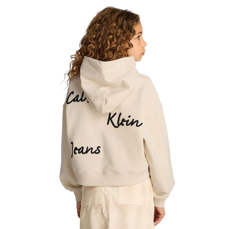 Handwriting Logo Hoodie felpa con cappuccio da bambina Calvin Klein | CKIG0IG02747CKS